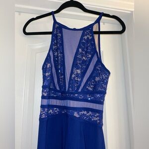 Elegant Blue Lace Dress